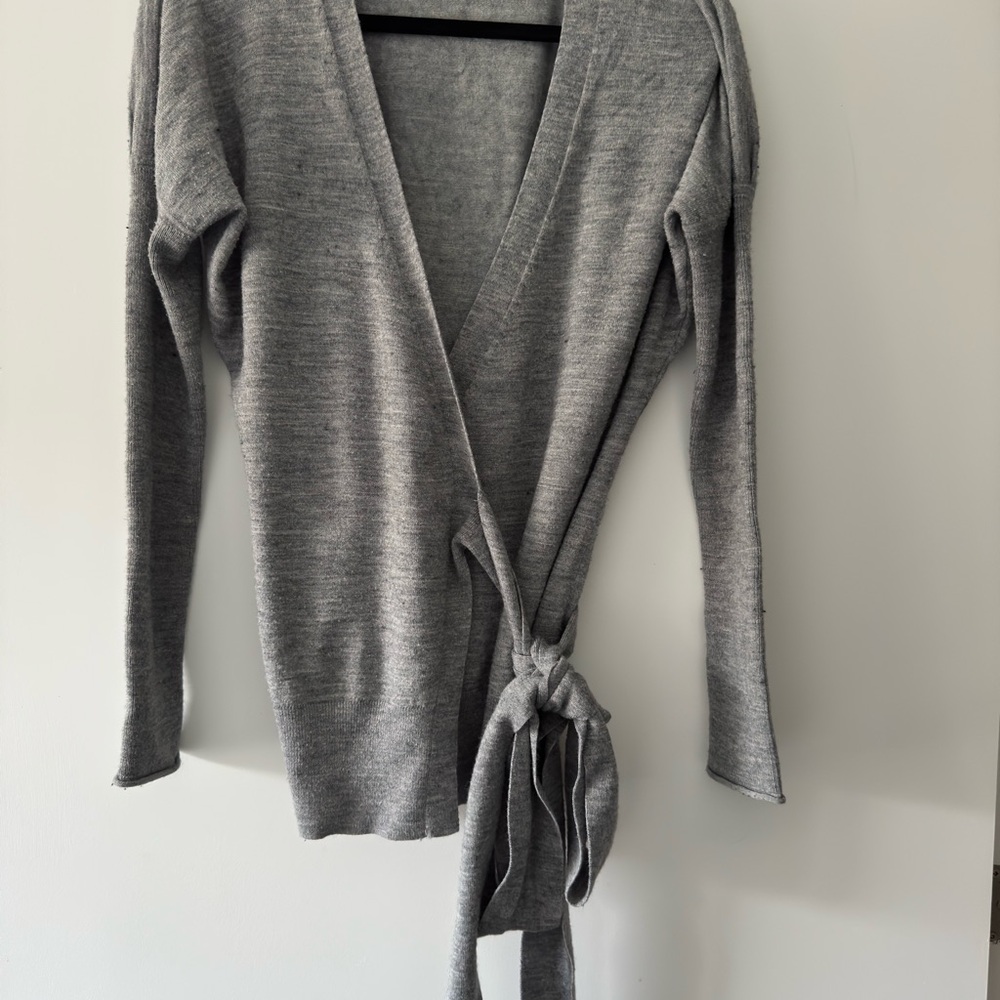 French Connection Gray Cardigan Wrap Sweater